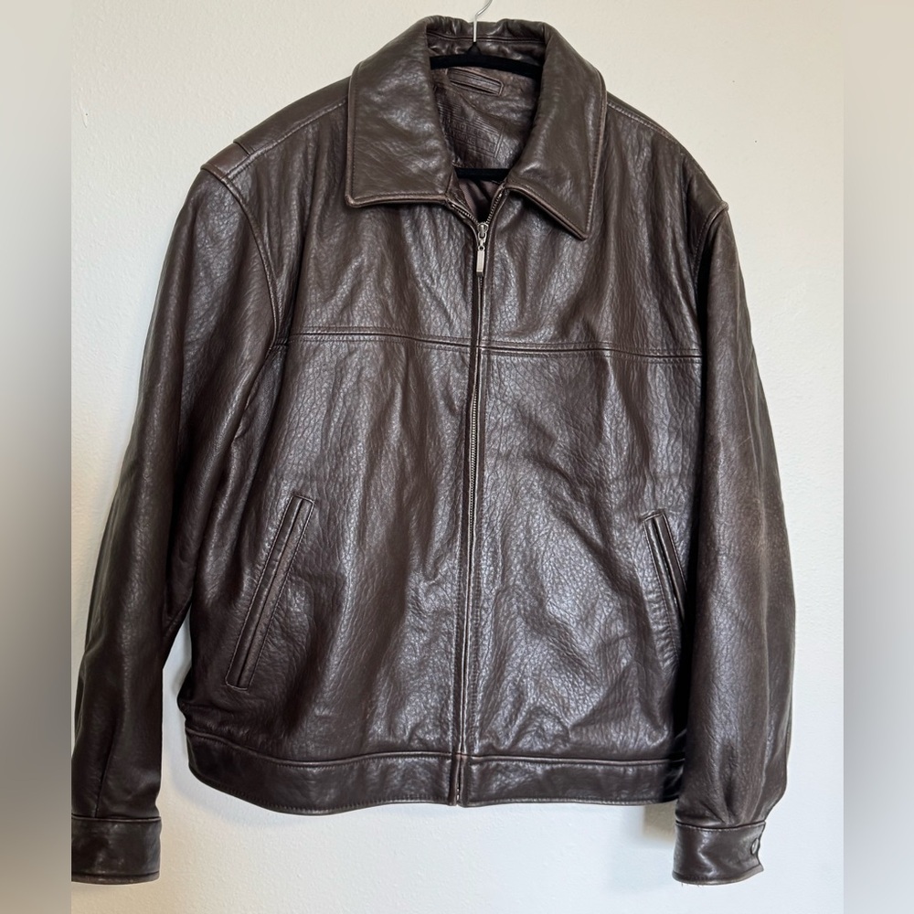 Roundtree & Yorke genuine lambskin leather jacket man’s large